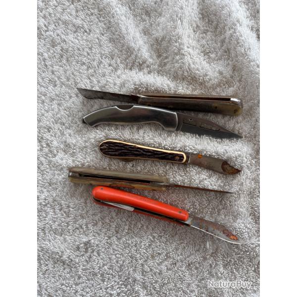 lot de 5 canifs et greffoir