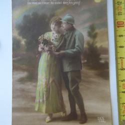 Carte postale ancienne "Le Roman du Poilu" &eacute;crite en 1918