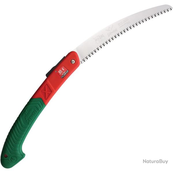 Scie Pliante Courbe Samurai Kisi 240 mm Lame Inox Manche Rouge et Vert SAM96505