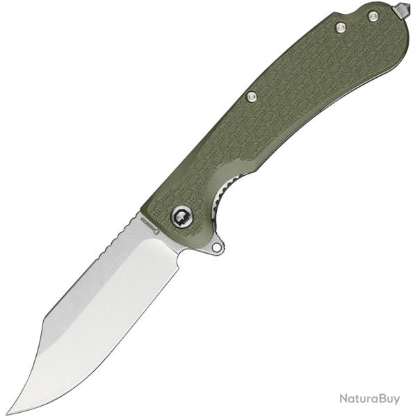 Couteau Daggerr Knives Powie Lame Acier 8Cr14MoV Clip Point Manche ABS Vert OD Linerlock DGRPWFOLSW