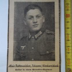 coupure journal d&eacute;c&eacute;s grenadier Allemand 1943 document militaire