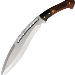 Couteau Kukri Defcon Tactical Lame Inox Manche Bois Noir et Marron &Eacute;tui Cuir STT22026WD