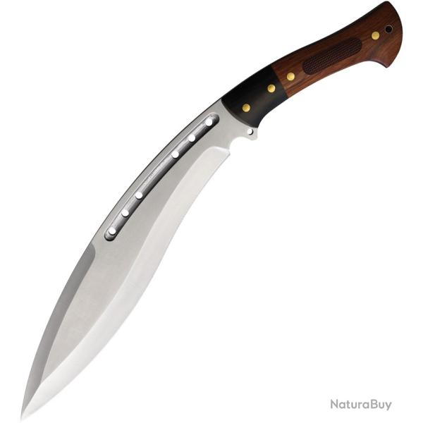 Couteau Kukri Defcon Tactical Lame Inox Manche Bois Noir et Marron �tui Cuir STT22026WD