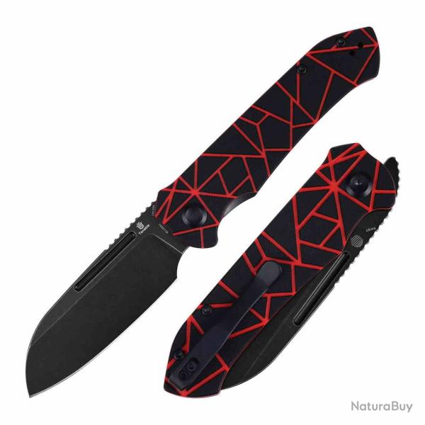 Couteau Tenable Rango Lame Acier 14C28N Manche G10 Noir Rouge Linerlock B1120A1