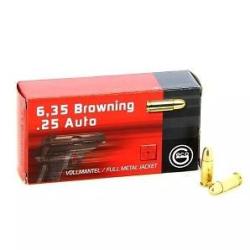 Munitions GECO 6.35 Browning (.25 ACP) FMJ 49gr x 50