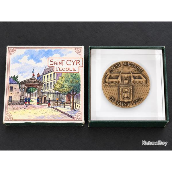 Presse-papier m�daille bronze & plexi : Lyc�e militaire Saint-Cyr  - Balme coldo