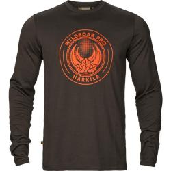 Destock !!! T-Shirt Harkila Game Shadow Brown Wildboar LS