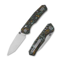 Couteau CMB Made Knives Explorer V2 Lame 14C28N Tanto Stonewash Manche Fat Carbon Axis Lock CMB22E