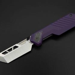 Couteau Ketuo Mutiny Lame Acier 14C28N Tanto Satin Manche G10 Violet Linerlock KETM0167