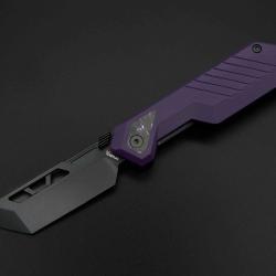 Couteau Ketuo Mutiny Lame Acier 14C28N Tanto PVD Noir Manche G10 Violet Linerlock KETM0168