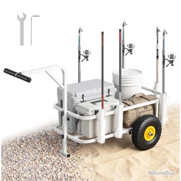 Chariot de P�che Tout-Terrain 90 kg - 7 Porte-Cannes - 2 Roues 28 cm
