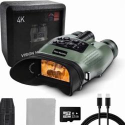 Jumelles Vision Nocturne 4K HD Infrarouge 600m Zoom 5X 8X Photo Vid&eacute;o Chasse avec Carte SD 32 Go