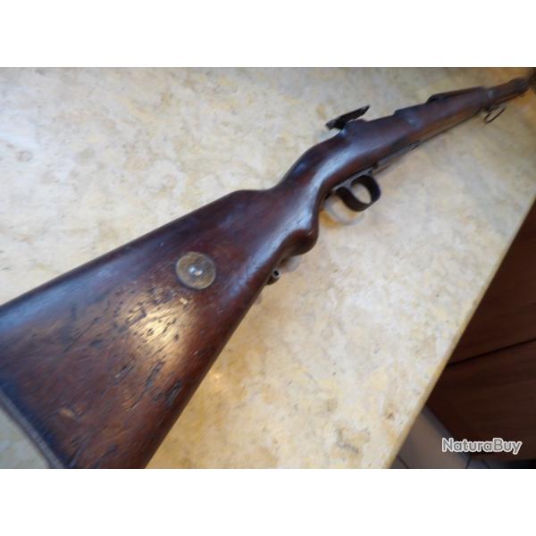 crosse �tonnante avec �clat d'obus / balle ferrures fusil mauser G98  ww1 premi�re guerre Allemand