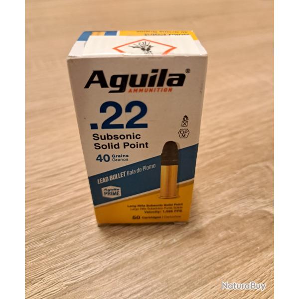 Munitions Aguila Subsonique SP - Cal. 22LR