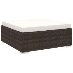 Repose-pieds sectionnel avec coussin en rotin synth&eacute;tique PE marron, pour la terrasse