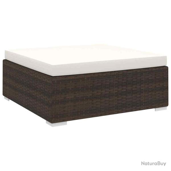 Repose-pieds sectionnel avec coussin en rotin synth�tique PE marron, pour la terrasse
