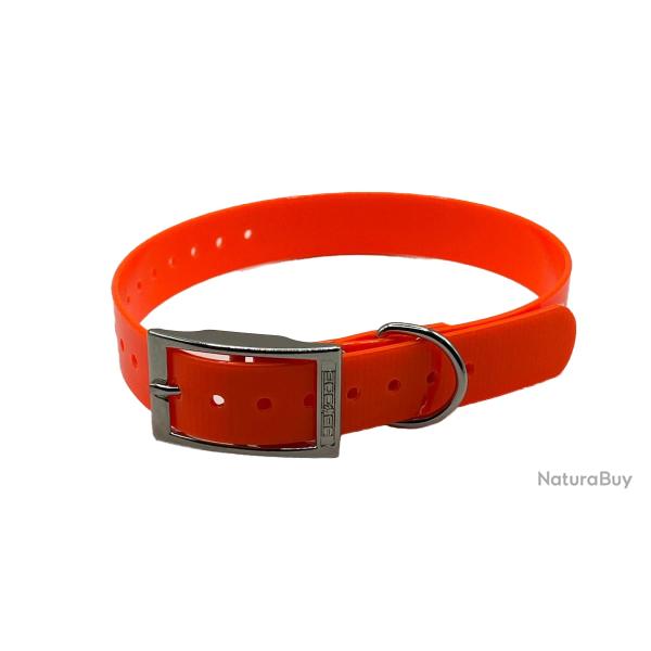 Collier Biothane Biogold HB DOG 60 cm ORANGE fluo pour chien de chasse � fabrication fran�aise