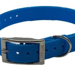 Collier Biothane Biogold 60 cm bleu fluo HB DOG  pour chien de chasse � fabrication fran&ccedil;aise