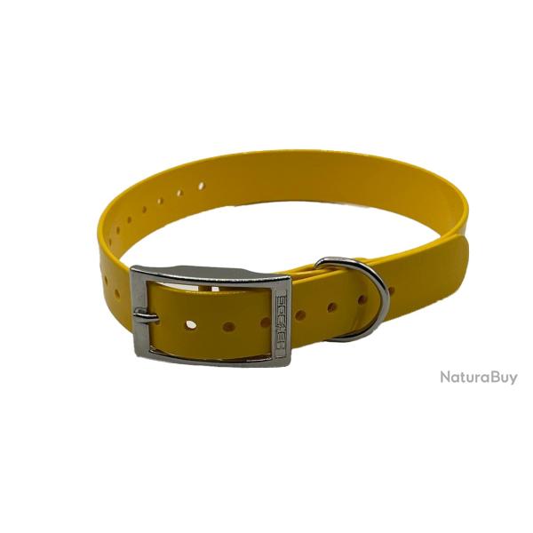 Collier Biothane Biogold 60 cm jaune d'oeuf HB DOG  pour chien de chasse � fabrication fran�aise