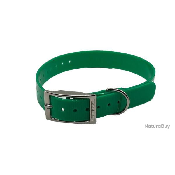 Collier Biothane Biogold 60 cm vert fonc� HB DOG  pour chien de chasse � fabrication fran�aise