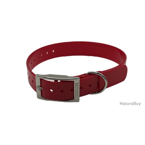 Collier Biothane Biogold 60 cm rouge HB DOG  pour chien de chasse � fabrication fran�aise