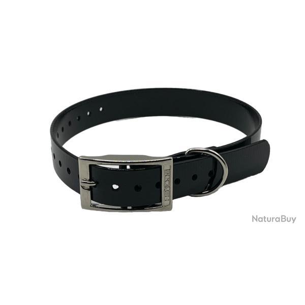 Collier Biothane Biogold 60 cm noir HB DOG  pour chien de chasse � fabrication fran�aise