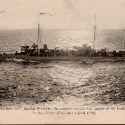 Carte postale ancienne - Navire La Hallebarde, Pr&eacute;sident Loubet 1903 -N&deg;8981