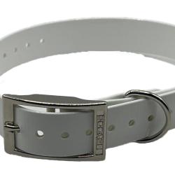 Collier Biothane Biogold 60 cm blanc grav&eacute; HB DOG  pour chien de chasse