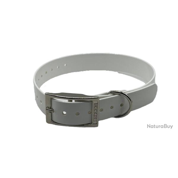 Collier Biothane Biogold 60 cm blanc grav� HB DOG  pour chien de chasse