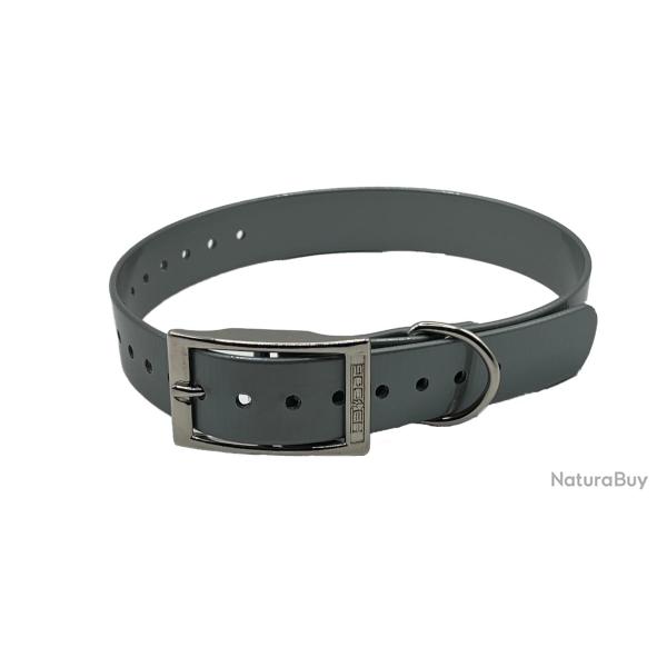 Collier Biothane Biogold 60 cm gris grav� HB DOG  pour chien de chasse