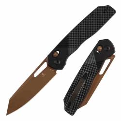 Couteau Tenable Shard Lame Acier 14C28N Manche Aluminium Black Cross Bar Lock T1006V10