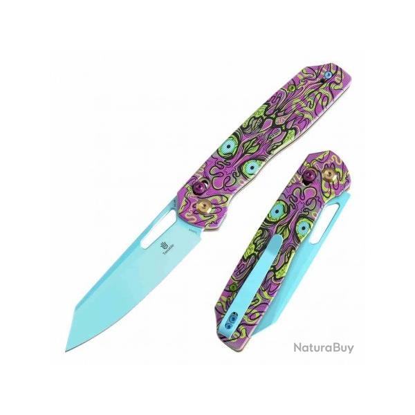 Couteau Tenable Shard Jade G10 & Purple Undead Reverse Tanto Acier 14C28N Crossbar Lock T1006V9