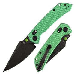 Couteau Tenable Fenrir Crossbar Lock Lame Nitro-V Blackwash Manche Aluminium Vert T1034V16