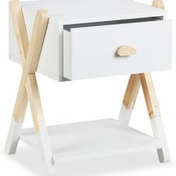 Table de chevet enfant pratique avec tiroir 42 x 34 x 32 cm style moderne chambre d&eacute;corative en MDF