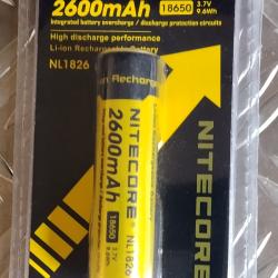Batterie Li-ion Rechargeable 3.7 V - NITECORE 18650 - 2600mAh