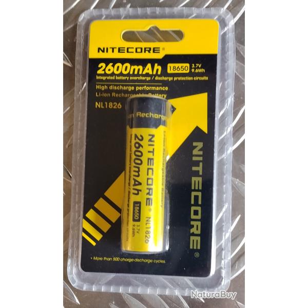 Batterie Li-ion Rechargeable 3.7 V - NITECORE 18650 - 2600mAh