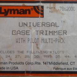 Raccourcissent de douilles CASE TRIMMER LYMAN avec 8 pilotes