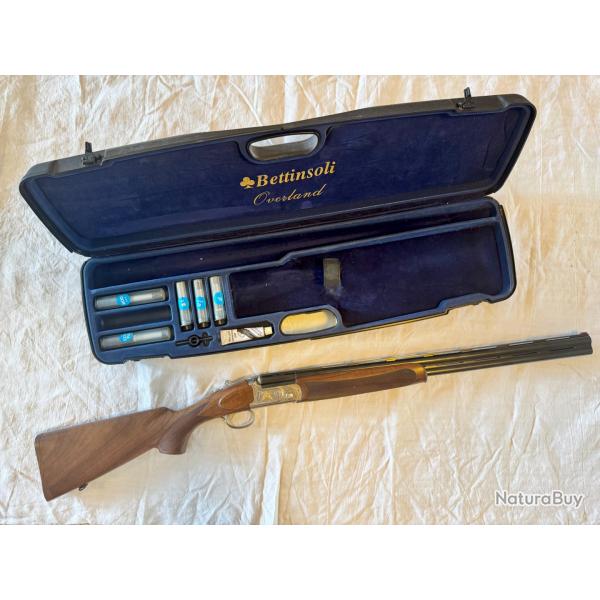 Fusil superpos� Bettinsoli Overland cal. 20/76 Canons 66 cm Bascule grav�e acier/dor�