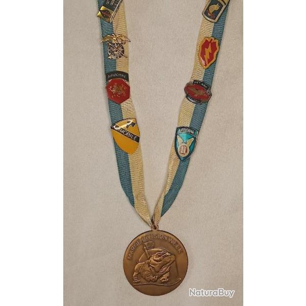 M�daille et insigne US 3�me Marne Division 60/70 v�t�ran Viet Nam 60/70
