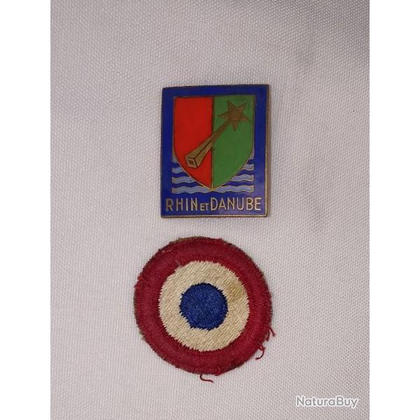 Insignes 1�re Arm�e France Lib�ration Rhin et Danube 1945 WW2