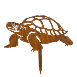Tortue terrestre grand mod&egrave;le en m&eacute;tal &agrave; planter - Silhouette de d&eacute;coration de jardin