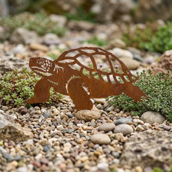Tortue terrestre petit mod&egrave;le en m&eacute;tal &agrave; planter - Silhouette de d&eacute;coration de jardin