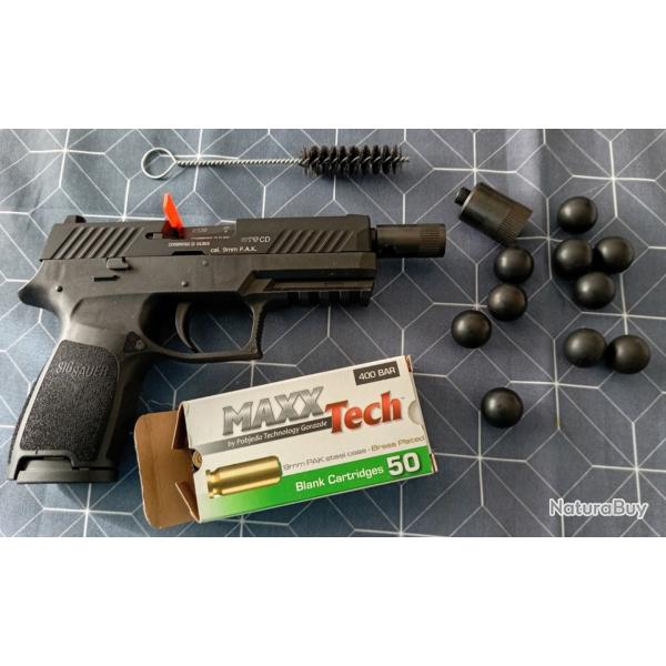 Pistolet d'alarme Sig Sauer P320 noir - Calibre 9 mm P.A.K.