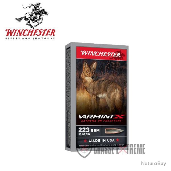 20 Munitions WINCHESTER Varmint X 55gr Cal 223 Rem