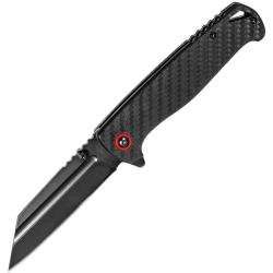 Couteau Pliant ElitEdge Linerlock Lame Acier 8Cr13MoV Manche G10 Noir et Carbone EE10B048TBK