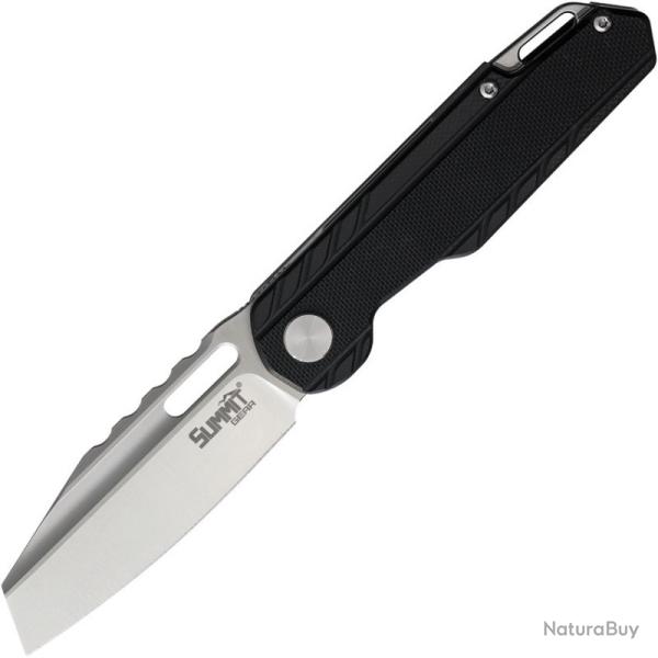Couteau Pliant Summit Gear Linerlock Lame Acier Inox Manche G10 Noir SMT016BK