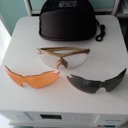 Lunette de protection balistique WILEY X VAPOR Tan "Kit 3 verres Fum&eacute;-Orange-Translucide"