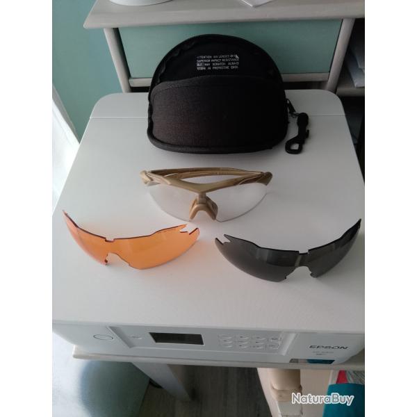 Lunette de protection balistique WILEY X VAPOR Tan "Kit 3 verres Fum�-Orange-Translucide"