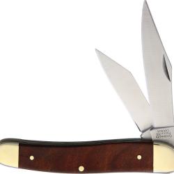 Canif Grohmann Two Blade 2 Lames Acier Inoxydable Manche Bois Brun Slip Joint Made In Canada GR350S