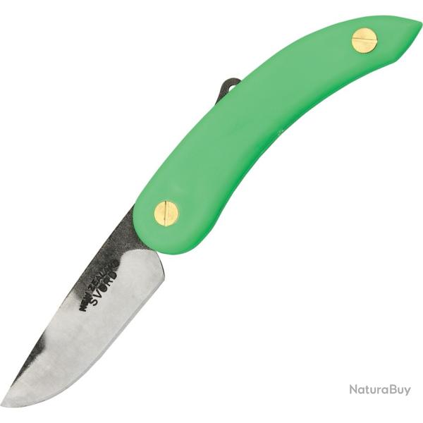 Canif Svord Peasant Lame Acier 15N20 Manche Polypro Vert Friction Folder Made In New Zealand SV141